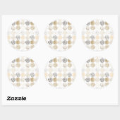 Sticker Rond Motif circulaire Abstrait neutre (Feuille)