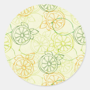 Sticker Rond Motif citron