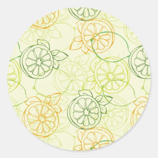 Sticker Rond Motif citron (Devant)