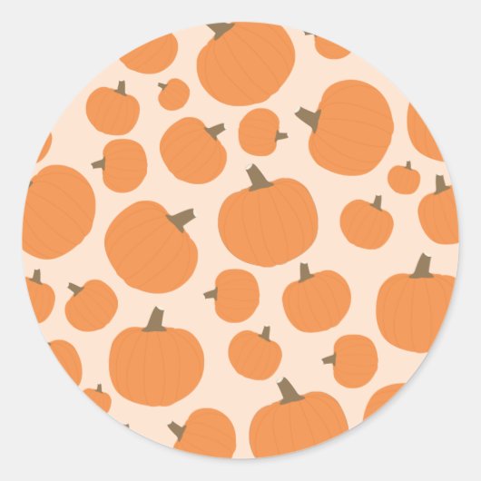 Sticker Rond Motif citrouille Automne Automne Halloween (Devant)