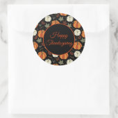 Sticker Rond Motif Citrouille d'automne Thanksgiving (Sac)