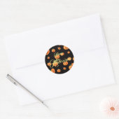Sticker Rond Motif Citrouille Halloween (Enveloppe)