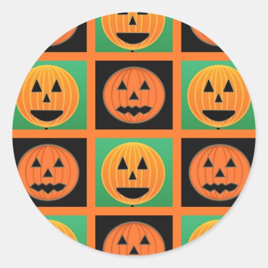 Sticker Rond Motif citrouille Halloween (Devant)
