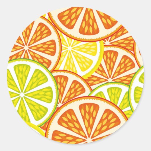 Sticker Rond Motif Citrus (Devant)