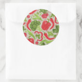 Sticker Rond Motif clair à base de légumes frais (Sac)