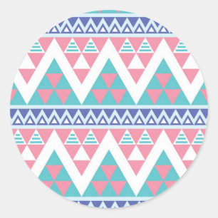 Sticker Rond Motif coloré aztèque tribal