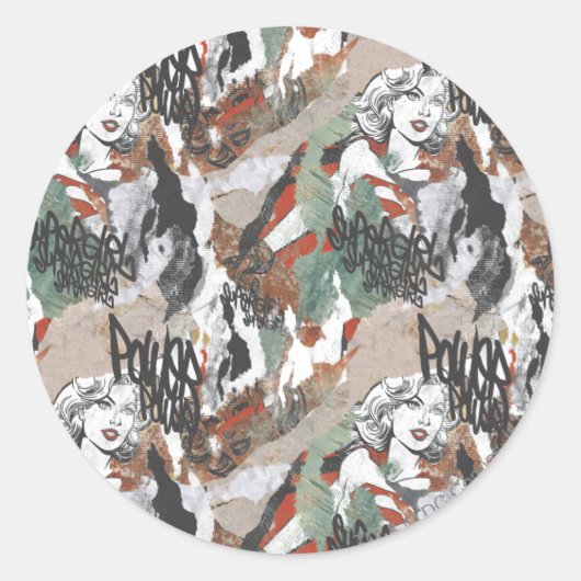 Sticker Rond Motif comique 6 de câpres de Supergirl (Devant)