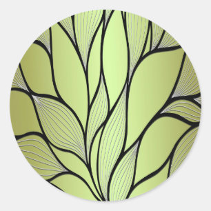 Sticker Rond Motif Créatif Vert Olive