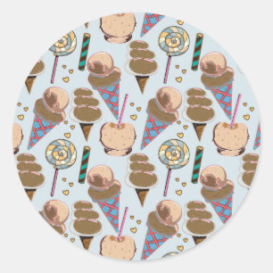 Sticker Rond Motif crème glacée   motif Lollies   lollipop 25
