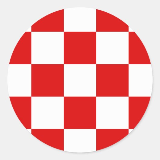 Sticker Rond Motif croate cacao d'armes classique collant rond (Devant)