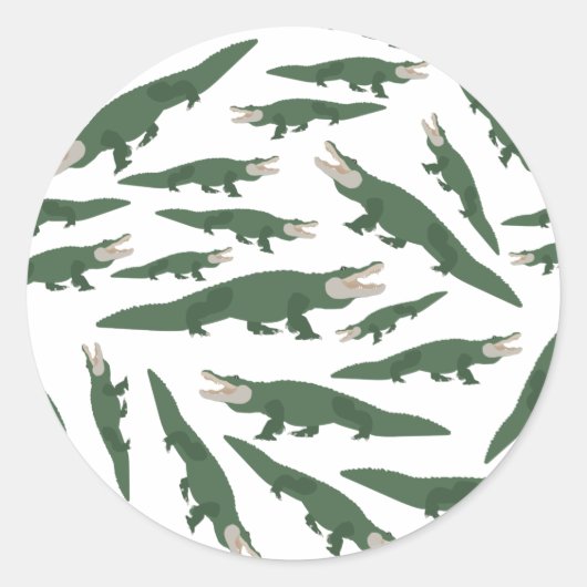 Sticker Rond Motif crocodile de l'alligator mignon (Devant)