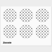 Sticker Rond Motif Croix Noir et Blanc (Feuille)