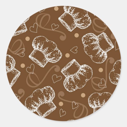 Sticker Rond motif cuisine avec chef casquette (Devant)