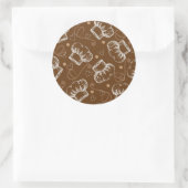 Sticker Rond motif cuisine avec chef casquette (Sac)