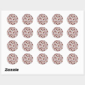 Sticker Rond Motif Cute Cupcake (Feuille)