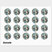 Sticker Rond Motif Cute Racoon (Feuille)