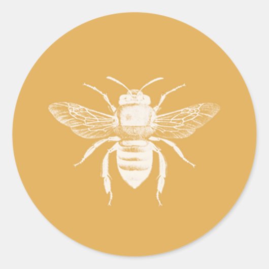 Sticker Rond Motif d'abeilles et d'abeilles dorées (Devant)