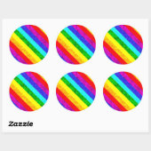 Sticker Rond Motif d'abrégé sur arc-en-ciel (Feuille)