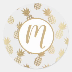 Sticker Rond Motif d'ananas