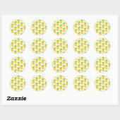 Sticker Rond Motif d'ananas jaune vif (Feuille)