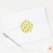 Sticker Rond Motif d'ananas jaune vif (Enveloppe)