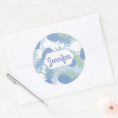 Sticker Rond Motif d'ananas pastel tropical | Ajouter Votre Nom (Enveloppe)