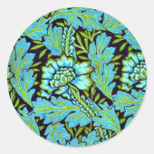 Sticker Rond Motif d'Anemone par William Morris, (Devant)