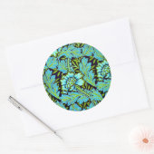 Sticker Rond Motif d'Anemone par William Morris, (Enveloppe)
