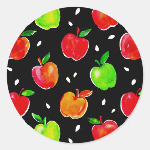 Sticker Rond Motif d'application d'aquarelle vive