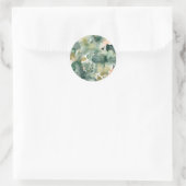 Sticker Rond Motif d'aquarelle Abstrait Sage Green (Sac)