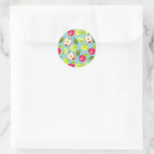 Sticker Rond Motif d'aquarelle aux fruits de pomme (Sac)