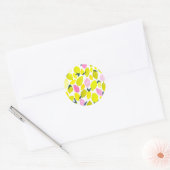 Sticker Rond Motif d'aquarelle citron (Enveloppe)