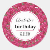 Sticker Rond Motif d'aquarelle de fête d'anniversaire de la fra (Devant)