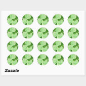 Sticker Rond Motif d'aquarelle Hydrangea (Feuille)