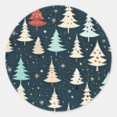Sticker Rond Motif d'arbre de Noël (Devant)