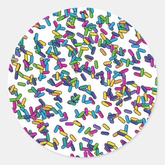 Sticker Rond Motif d'arrosage éparpillé (Devant)