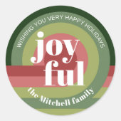 Sticker Rond Motif d'art des vagues Abstraites rétro personnali (Devant)