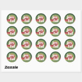 Sticker Rond Motif d'art des vagues Abstraites rétro personnali (Feuille)