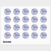 Sticker Rond Motif d'auteurs d'amusement (Feuille)