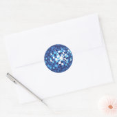 Sticker Rond Motif de bal Blue Disco (Enveloppe)