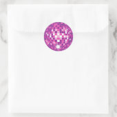 Sticker Rond Motif de bal Disco Rose (Sac)