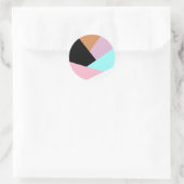 Sticker Rond Motif de bloc de couleur géométrique abstrait mode (Sac)