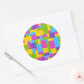 Sticker Rond Motif de blocs de construction en plastique (Enveloppe)