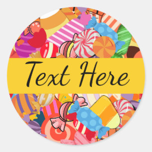 Sticker Rond Motif de bonbons d'Halloween