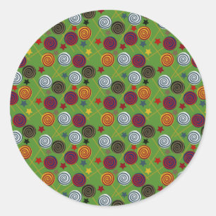 Sticker Rond Motif de bonbons motif Lollies lollipop 39