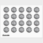 Sticker Rond Motif de boule Disco Argent (Feuille)