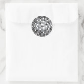Sticker Rond Motif de boule Disco Argent (Sac)