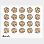 Sticker Rond Motif de broderie florale TWEETY™ (Feuille)