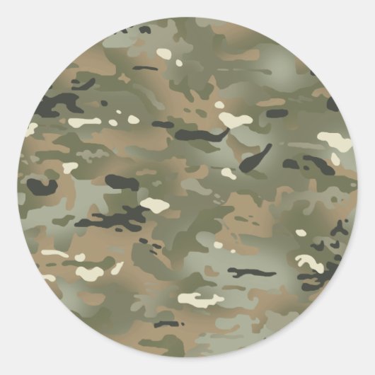 Sticker Rond Motif de Camouflage Jungle I (Devant)