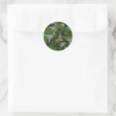 Sticker Rond Motif de Camouflage Pixel Woodland (Sac)
